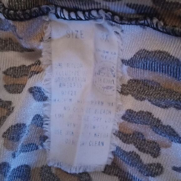 Vintage Marcie Stuart Union Made Leopard Print Lace Panel Slip Dress Size 3X - Picture 7 of 7